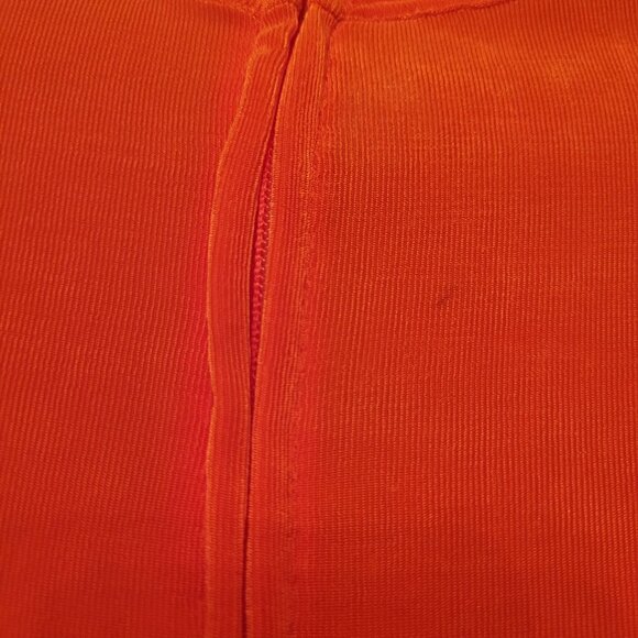 Vintage Isabel Orange Bodysuit Rhinestone M Liquid Knit‎ Stretch Mock Turtleneck - Picture 7 of 7